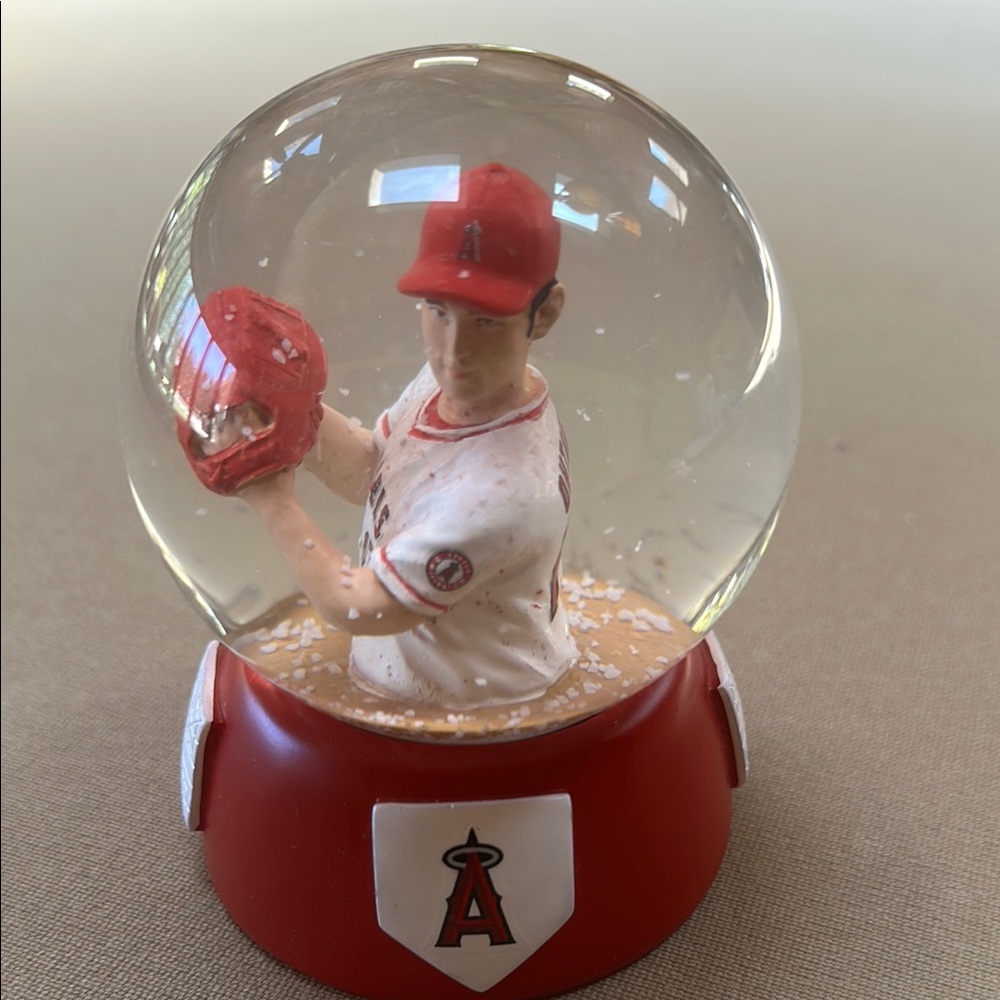 Shohei Otani Angels Snow Globe with Red Accents